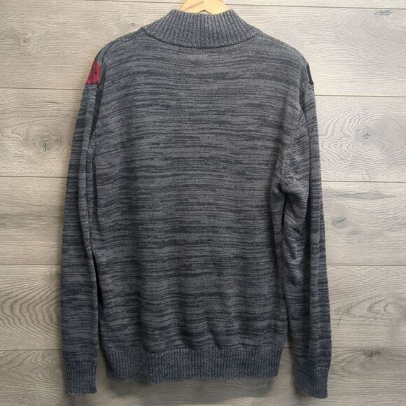 Carbon Men's Red and Black Argyle Pullover 1/4 zip Sweater Size XL - Picture 6 of 7